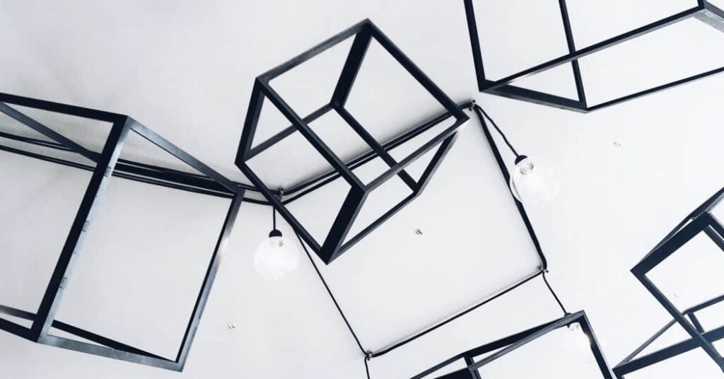 Mission gray metal cubes decorative